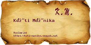 Kóti Mónika névjegykártya