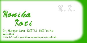 monika koti business card